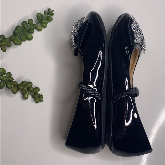 Ositos black ballet paten leather crystal bow girls party shoes 6 - Picture 6 of 8